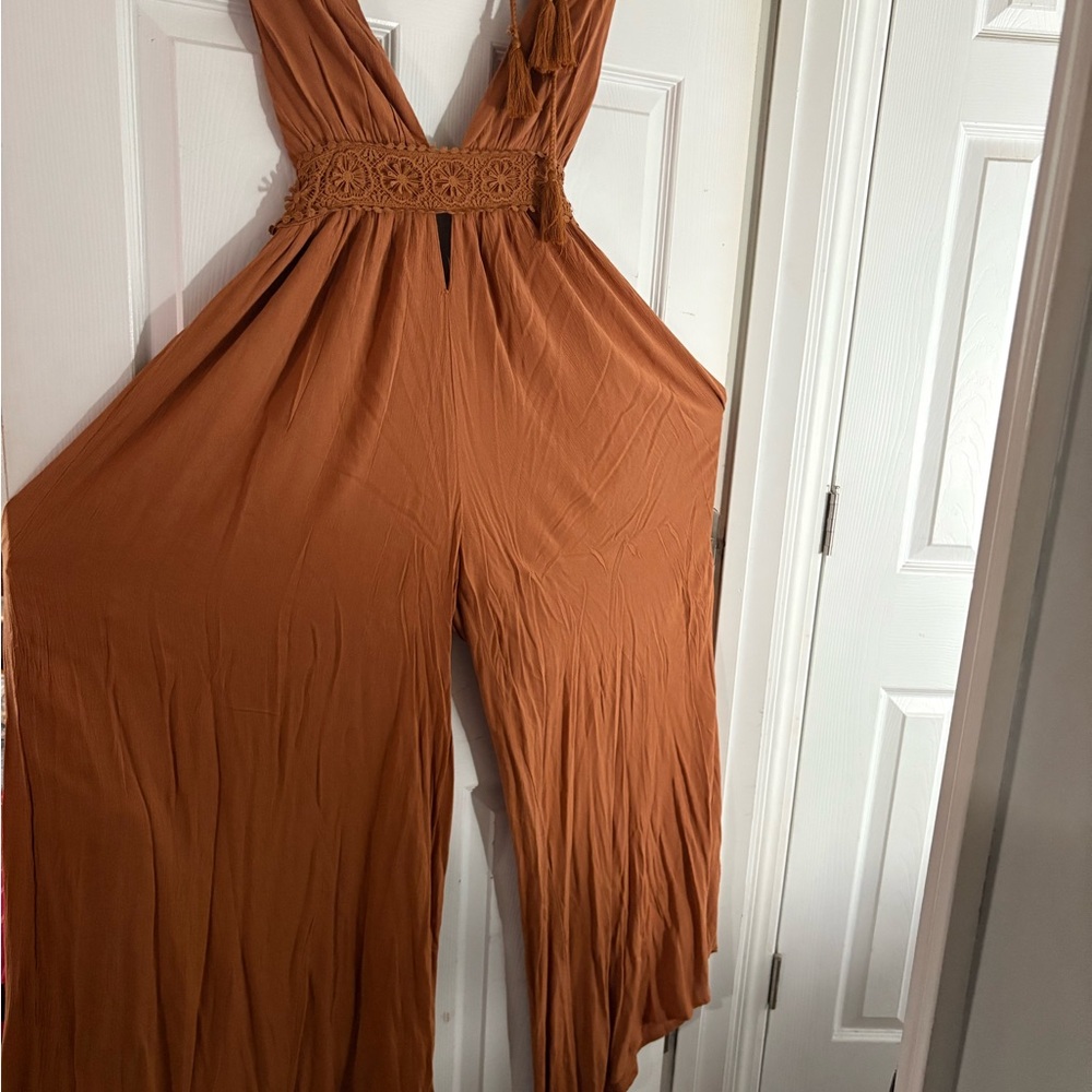 Fashion Nova Rust Jumpsuit